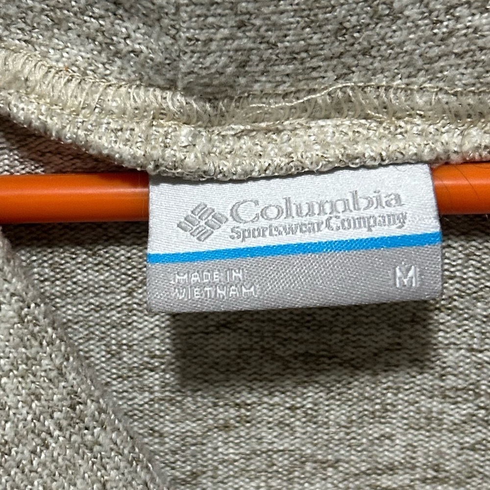 Columbia Beige Cowl Neck Fleece Sweater Outdoor Layer Size Medium - Picture 2 of 4